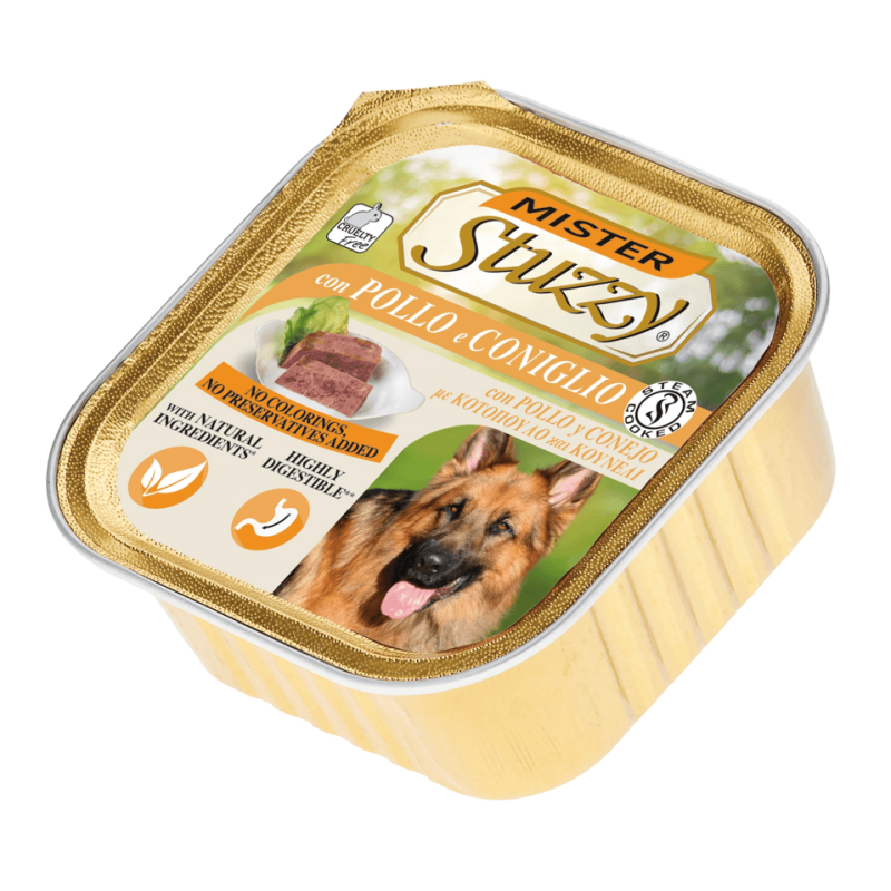 Mister Stuzzy Chien avec poulet et lapin 300 g. x 6 barquettes Mister Stuzzy Chien avec poulet et lapin 300 g. x 6 barquettes