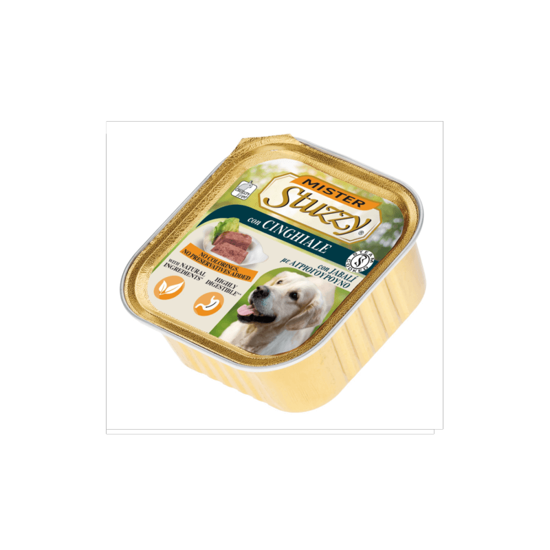 Mister Stuzzy Chien avec sanglier 300 g. x 6 barquettes Mister Stuzzy Chien avec sanglier 300 g. x 6 barquettes