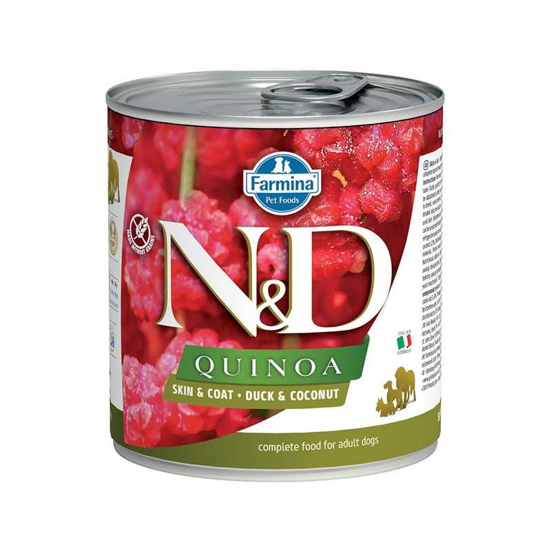 FARMINA Natural et Delicious Quinoa Skin et Coat avec Canard et Cocco 285 g.