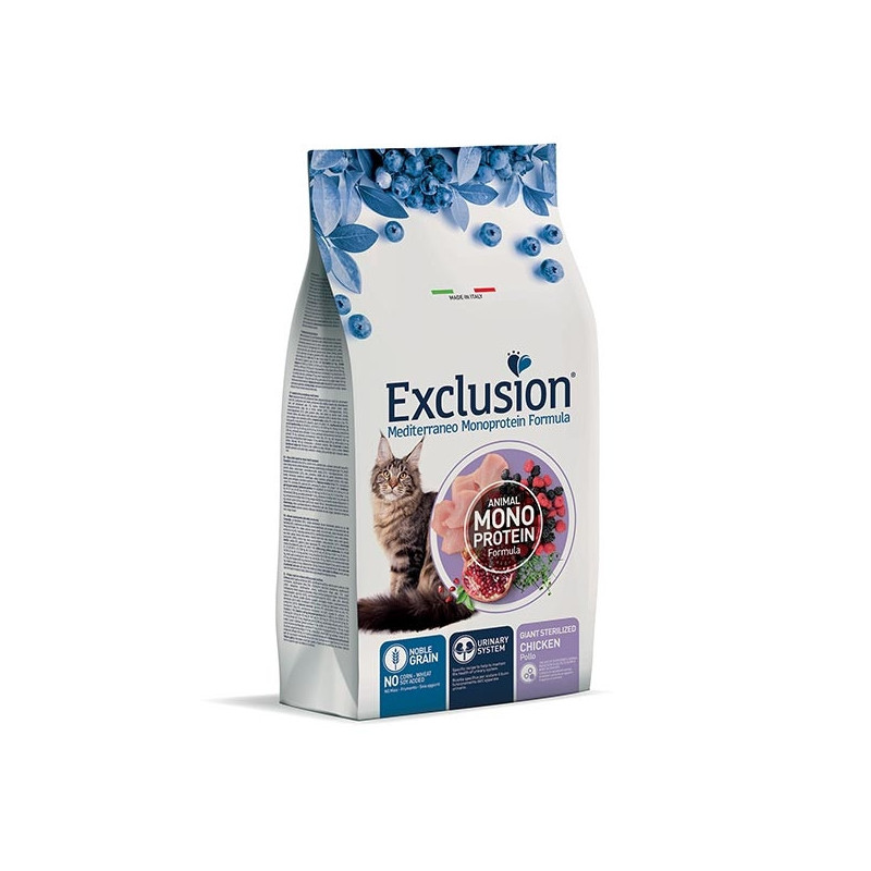 EXCLUSION Mediterraneo Monoprotein Sterilized Adult Giant Poulet 1,5 kg. EXCLUSION Mediterraneo Monoprotein Sterilized Adult Giant Poulet 1,5 kg.