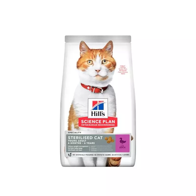 HILL'S Science Plan Erwachsene sterilisierte Katze mit Ente 7 kg. HILL'S Science Plan Erwachsene sterilisierte Katze mit Ente 7 kg.