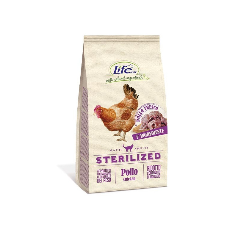 LIFE PET CARE Natural Ingredients Adult Sterilized with Chicken 7,5 kg.