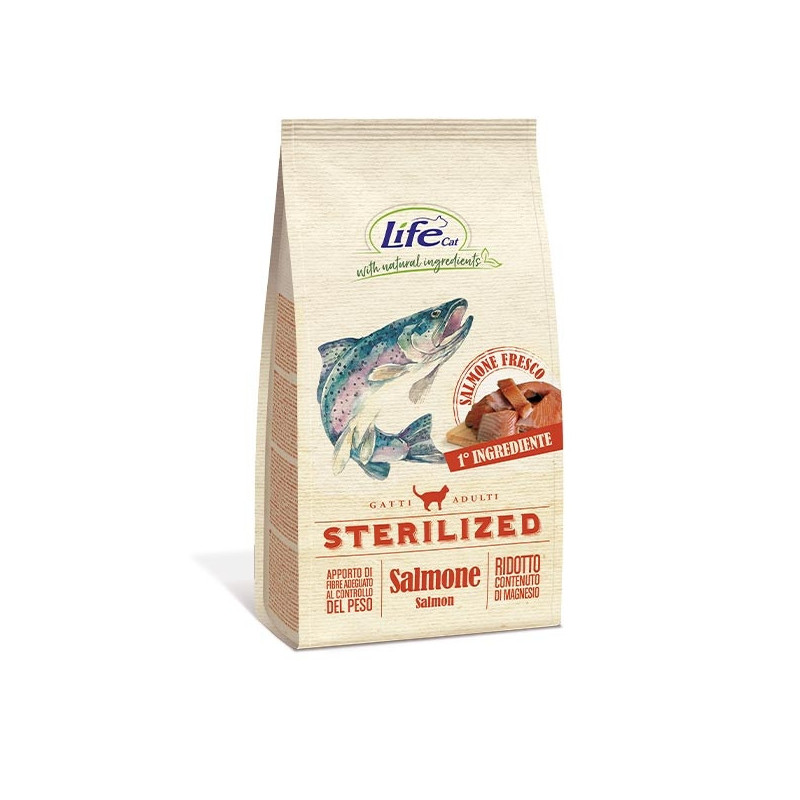 LIFE PET CARE Natural Ingredients Adult Sterilized avec Saumon 7,5 kg. LIFE PET CARE Natural Ingredients Adult Sterilized avec Saumon 7,5 kg.