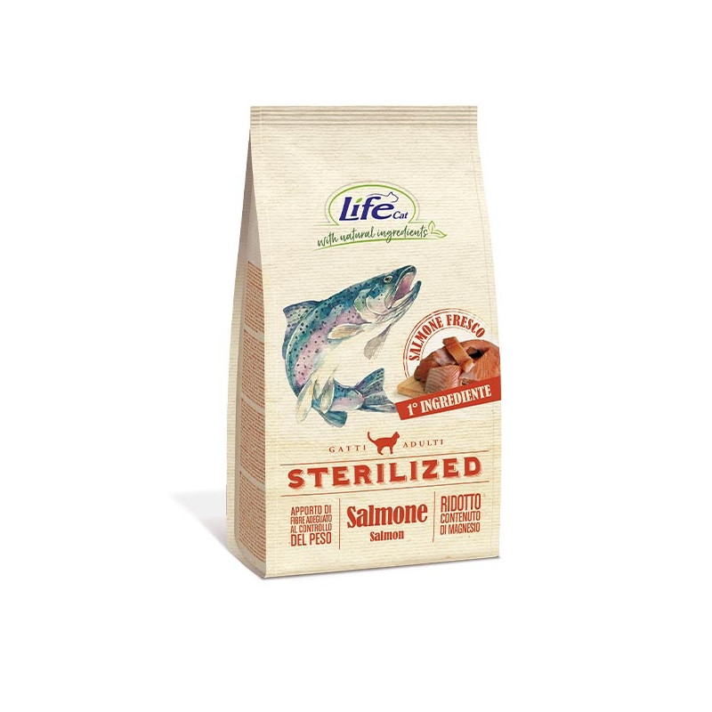 LIFE PET CARE Natural Ingredients Adult Sterilized con Salmone 7,5 kg.