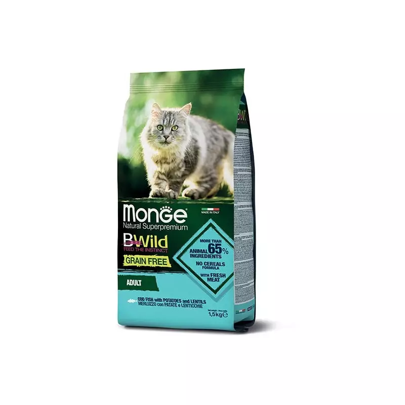 MONGE BWild Adult Paté Terrine Kabeljau mit Gemüse 1,50 kg.