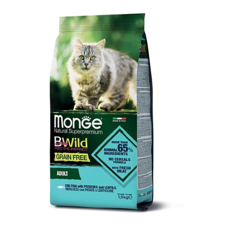 MONGE BWild Adult Paté Terrine Merluzzo con Ortaggi 1,50 kg. - 