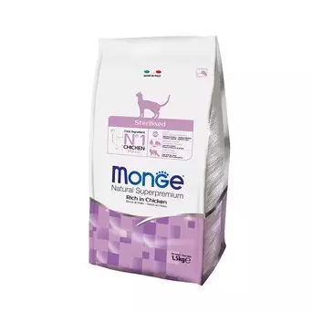MONGE Natural Superpremium Sterilised Ricco di Pollo 10 kg. - 