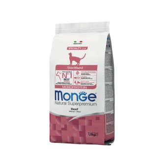 MONGE Natural Superpremium Sterilised Monoprotein con Manzo 1,50 kg. -
