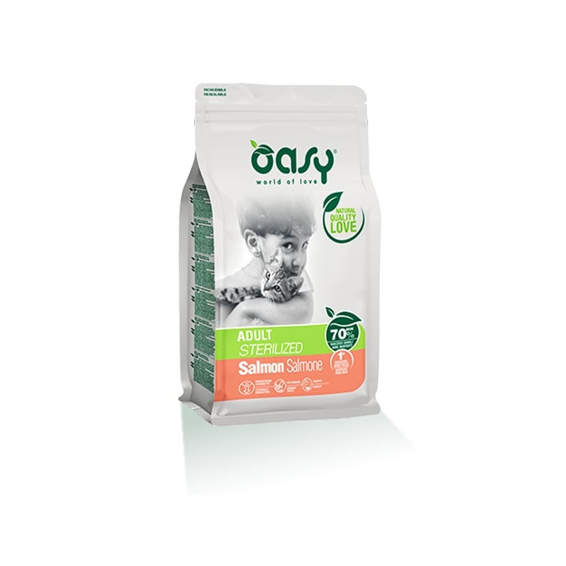 OASY Dry Adult Sterilized avec Saumon 1,5 kg.