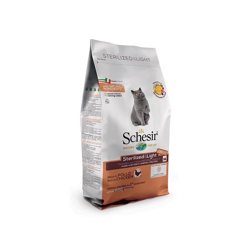 SCHESIR Dry Line Sterilized et Light avec Poulet 10 kg.