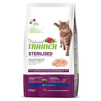 2 TRAINER Natural Adult Sterilised con Carni Bianche Fresche 300 gr. - 