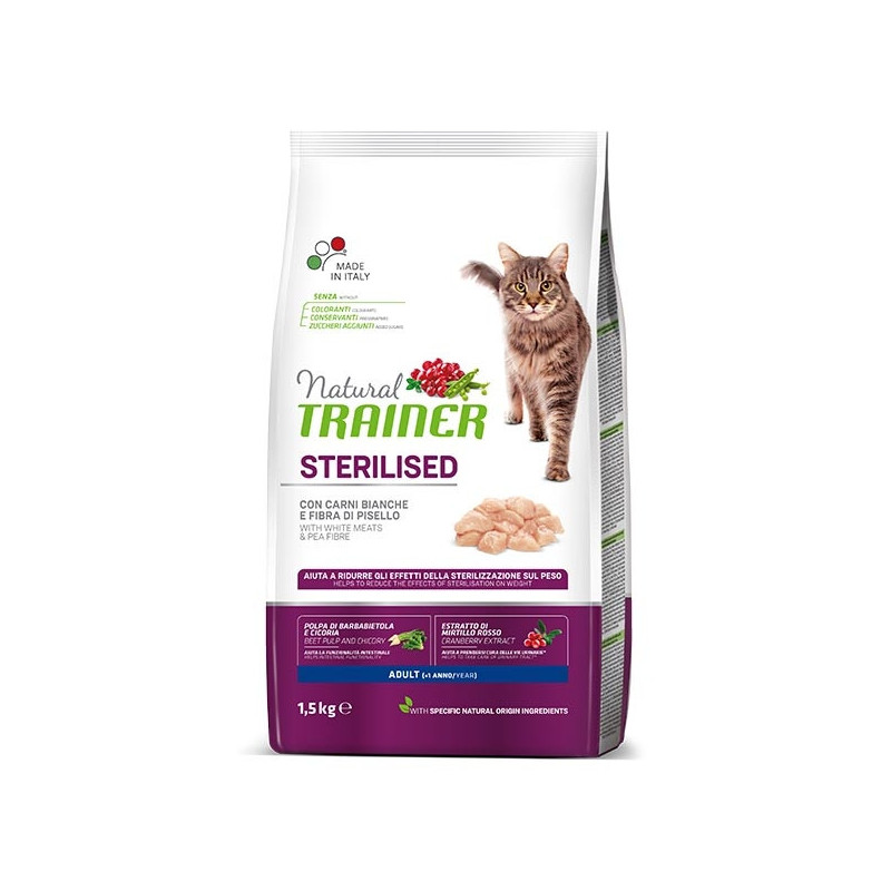 2 TRAINER Natural Adult Sterilised avec Carni Bianche Fresche 300 g. 2 TRAINER Natural Adult Sterilised avec Carni Bianche Fresche 300 g.