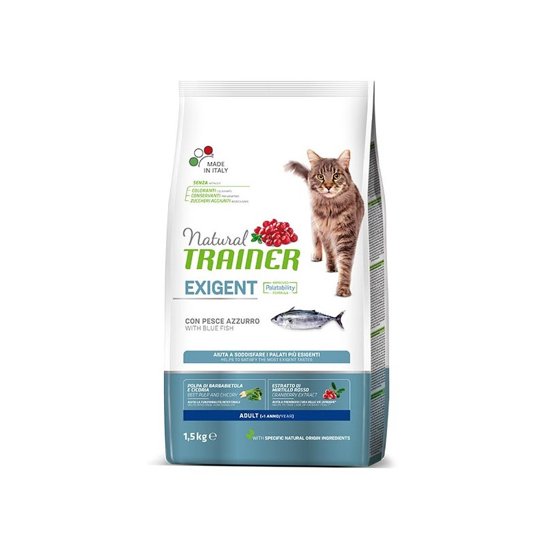 TRAINER Natural Cat Exigent Adult con Pesce Azzurro 300 gr.