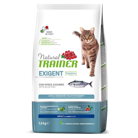 TRAINER Natural Cat Exigent Adult with Blue Fish 1,5 kg.