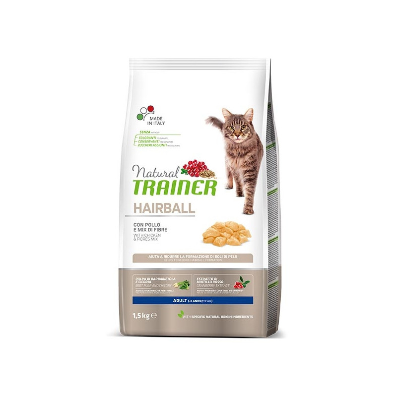TRAINER Natural Cat Hairball Adult avec Poulet 1,5 kg. TRAINER Natural Cat Hairball Adult avec Poulet 1,5 kg.