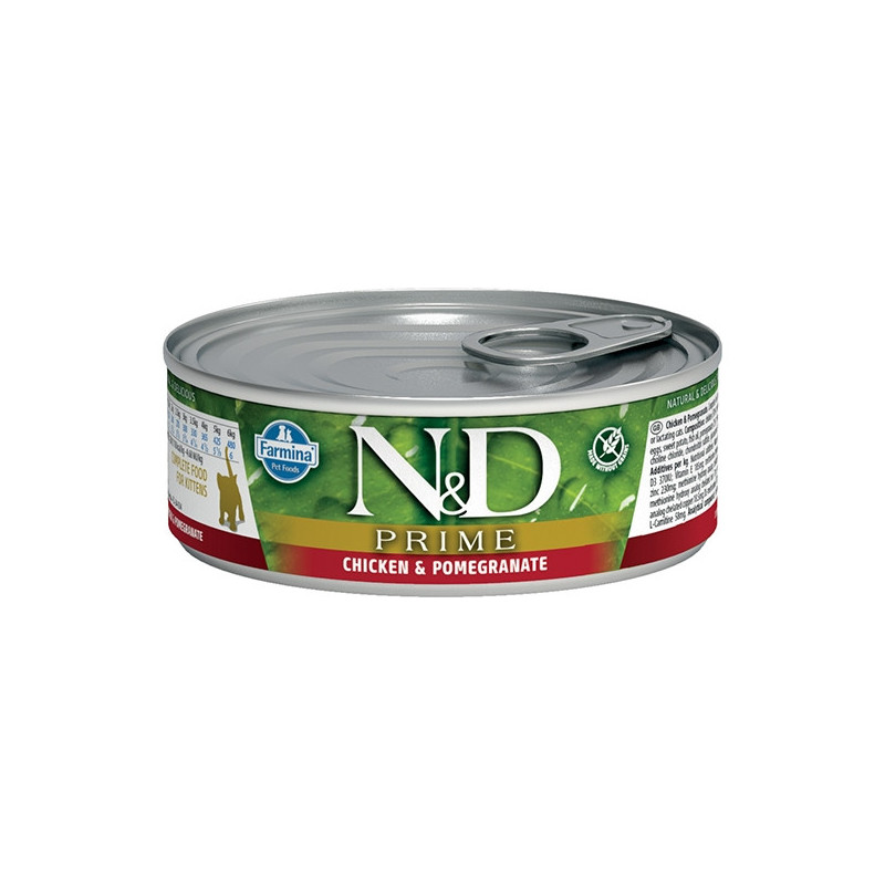 FARMINA Natural et Delicious Prime Kitten avec Poulet et Grenade 80 g. FARMINA Natural et Delicious Prime Kitten avec Poulet et Grenade 80 g.