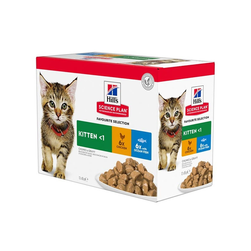 HILL'S Science Plan Multi-flavor Kitten with Chicken and Ocean Fish 12x85 gr.