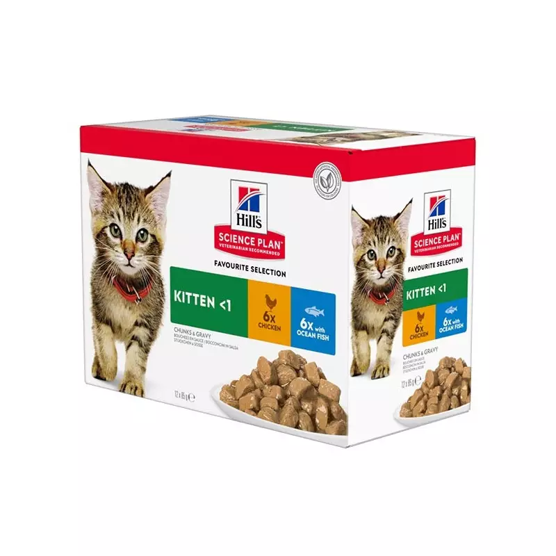 HILL'S Science Plan Multi-Flavour Kitten mit Huhn und Seefisch 12x85 gr.