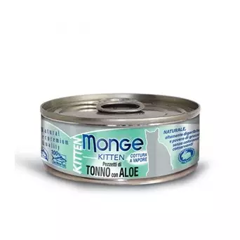 MONGE Natural Superpremium Jelly Kitten Bonito Thunfisch und Aloe Stücke 80 gr.