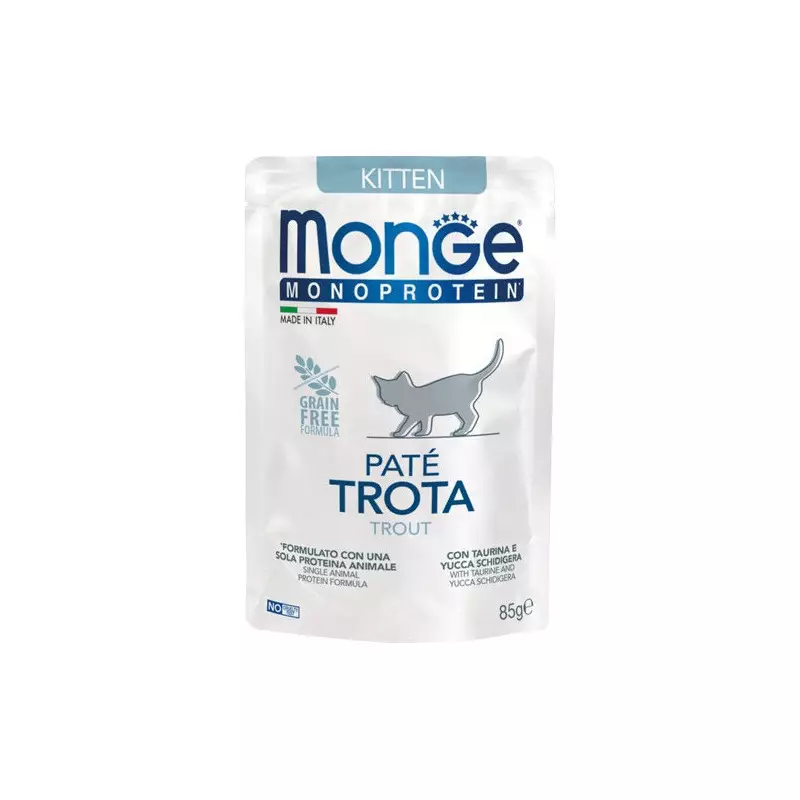 MONGE Natural Superpremium Monoprotein Kitten Trout 85 gr. MONGE Natural Superpremium Monoprotein Kitten Trout 85 gr.
