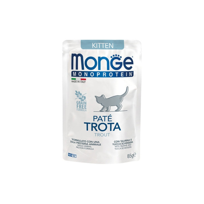 MONGE Natural Superpremium Monoprotein Kitten Truite 85 g.