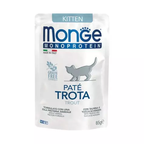 MONGE Natural Superpremium Monoprotein Kitten Trota 85 gr. - 
