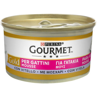 PURINA Gourmet Gold Mousse Kätzchen mit Kalbfleisch 85 gr.