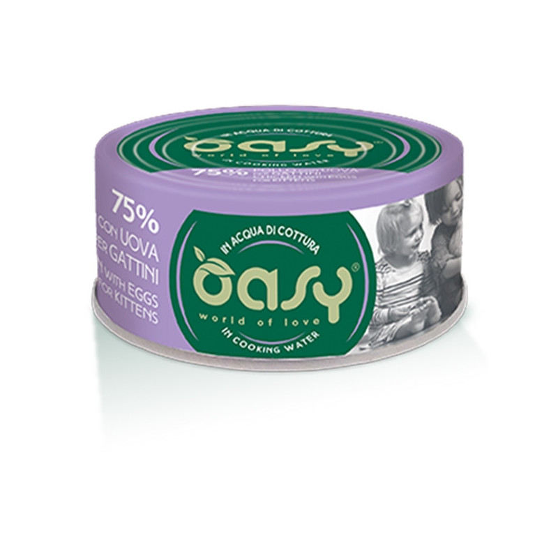 OASY More Love Poulet avec Œufs per Chatons in Acqua di Cottura 70 g. OASY More Love Poulet avec Œufs per Chatons in Acqua di Cottura 70 g.