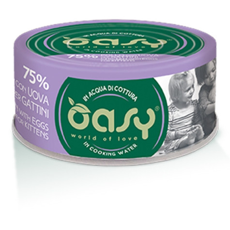 OASY More Love Pollo con Uova per Gattini in Acqua di Cottura 70 gr. -