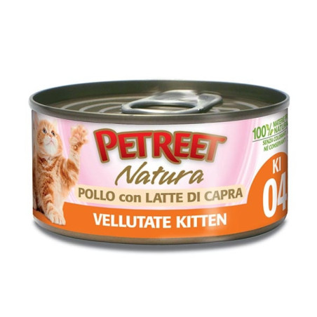 PETREET Natura Le Vellutate Kitten con Pollo e Latte di Capra 70 gr. - 