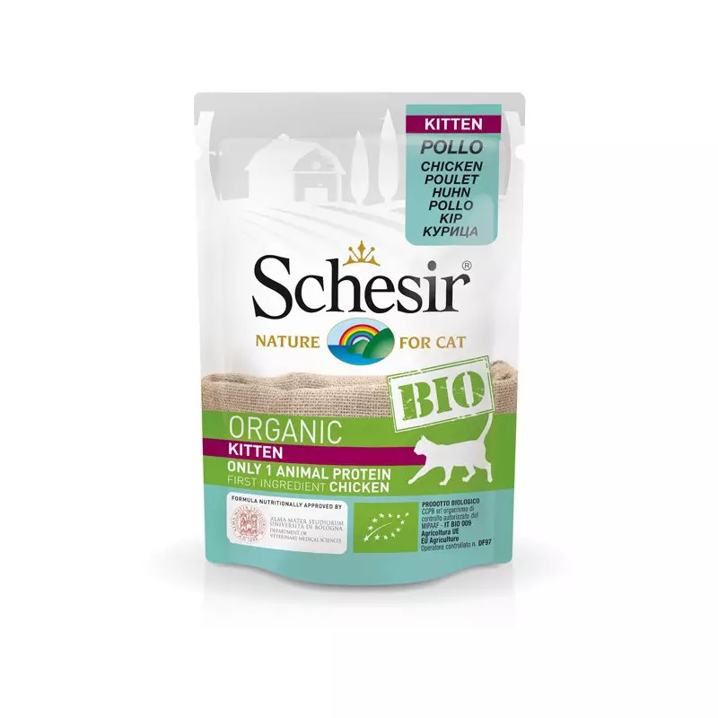 SCHESIR Bio Bio Kätzchen Huhn 85 gr. SCHESIR Bio Bio Kätzchen Huhn 85 gr.