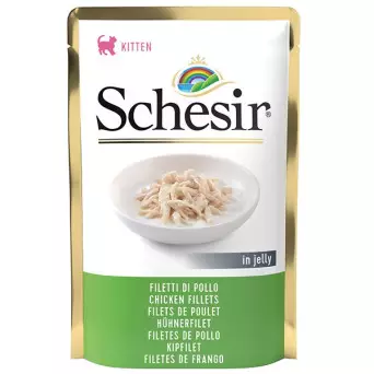 SCHESIR Hähnchenfilets für Kätzchen Kätzchen in Gelee 85 gr.