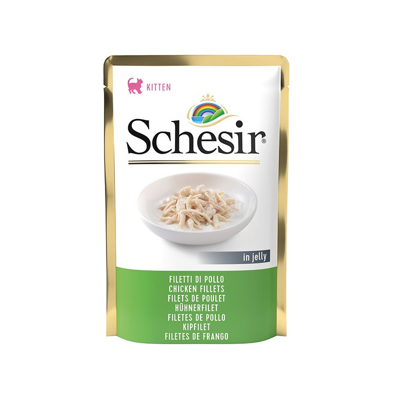 SCHESIR Filetti Poulet per Chatons Kitten en gelée 85 g. SCHESIR Filetti Poulet per Chatons Kitten en gelée 85 g.