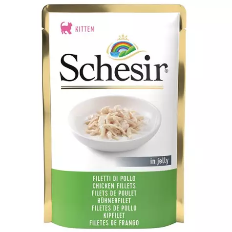 SCHESIR Hähnchenfilets für Kätzchen Kätzchen in Gelee 85 gr.
