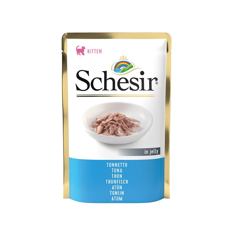 SCHESIR Filets de thon per Chatons Kitten en gelée 85 g. SCHESIR Filets de thon per Chatons Kitten en gelée 85 g.