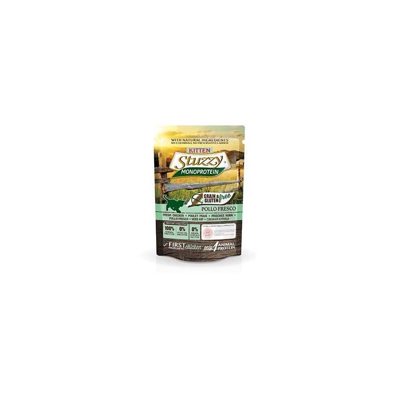 STUZZY CAT Monoprotein Grain et Gluten Free Kitten Poulet frais 85 g. STUZZY CAT Monoprotein Grain et Gluten Free Kitten Poulet frais 85 g.