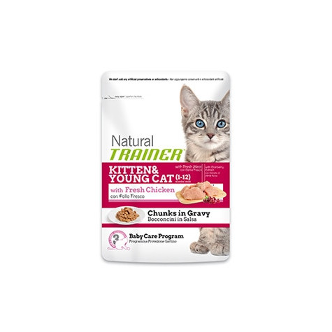 TRAINER Natural Kitten & Young Pollo Bocconcini in Salsa 85 gr. - 