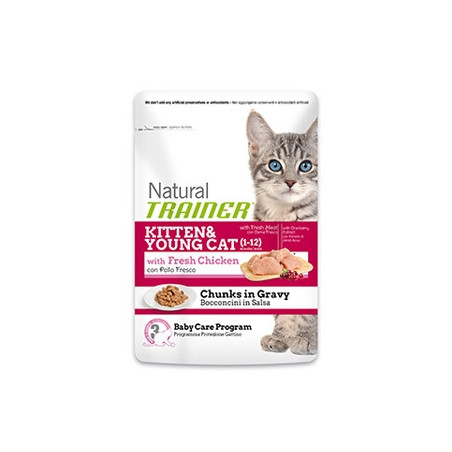 TRAINER Natural Kitten & Young Pollo Bocconcini in Salsa 85 gr. - 