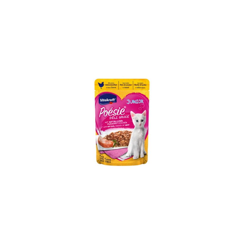 VITAKRAFT Poèsie Deli Sauce Junior avec Petto di Poulet 85 g. VITAKRAFT Poèsie Deli Sauce Junior avec Petto di Poulet 85 g.