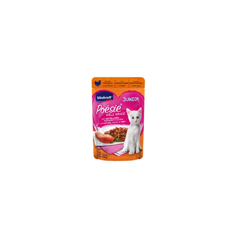 VITAKRAFT Poèsie Deli Sauce Junior avec Petto di Dinde 85 g. VITAKRAFT Poèsie Deli Sauce Junior avec Petto di Dinde 85 g.