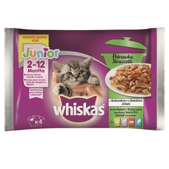 WHISKAS Junior Straccetti Assortiti 4x85 gr. -