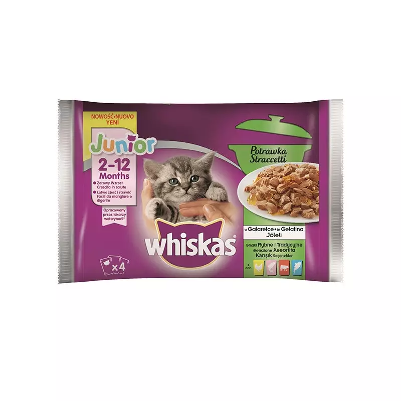 WHISKAS Junior Sortierte Streifen 4x85 gr. WHISKAS Junior Sortierte Streifen 4x85 gr.