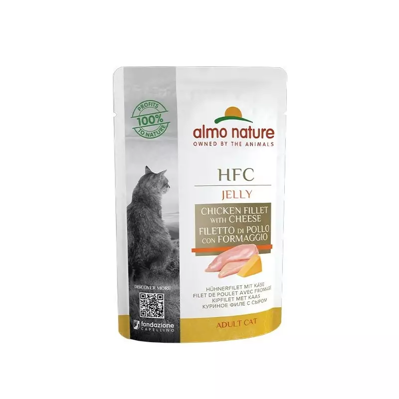 ALMO NATURE HFC Jelly Filetto di Pollo e Formaggio 55 gr. ALMO NATURE HFC Jelly Filetto di Pollo e Formaggio 55 gr.