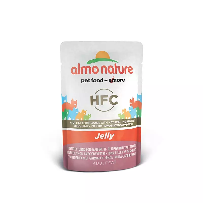 ALMO NATURE HFC Jelly Thunfischfilet mit Garnelen 55 gr. ALMO NATURE HFC Jelly Thunfischfilet mit Garnelen 55 gr.