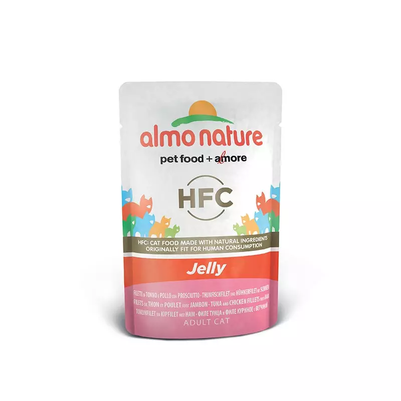 ALMO NATURE HFC Jelly Fillet of Tuna and Chicken with Ham 55 gr.