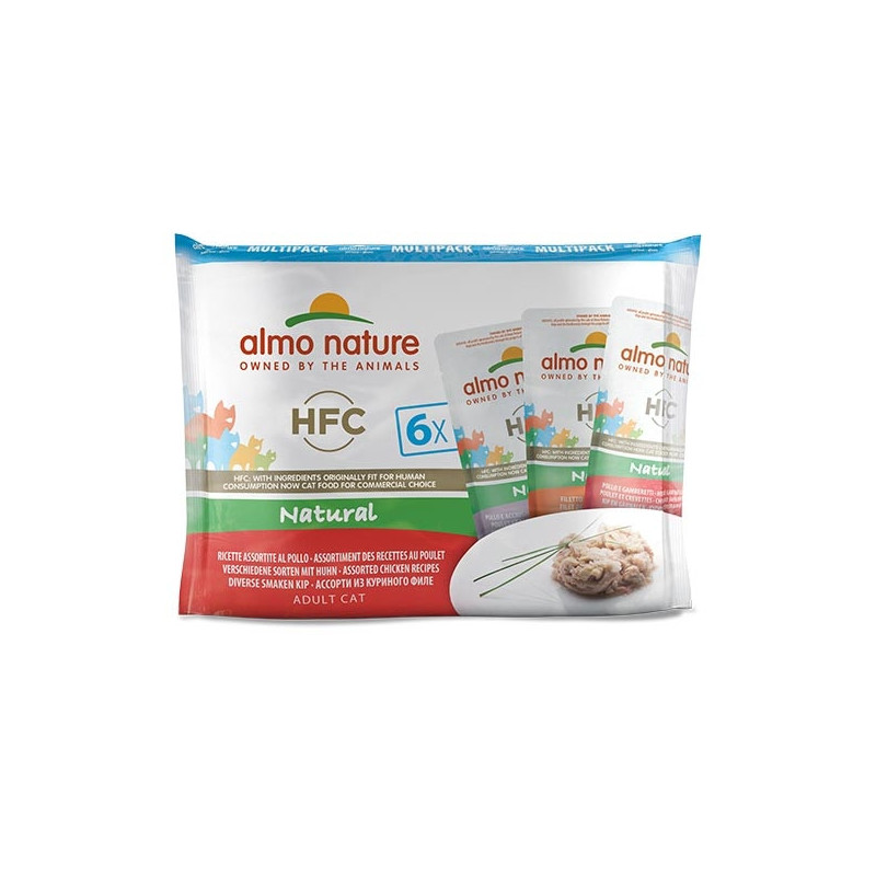 ALMO NATURE HFC Natural Multipack Ricette Assortite al Poulet 6x55 g. ALMO NATURE HFC Natural Multipack Ricette Assortite al Poulet 6x55 g.