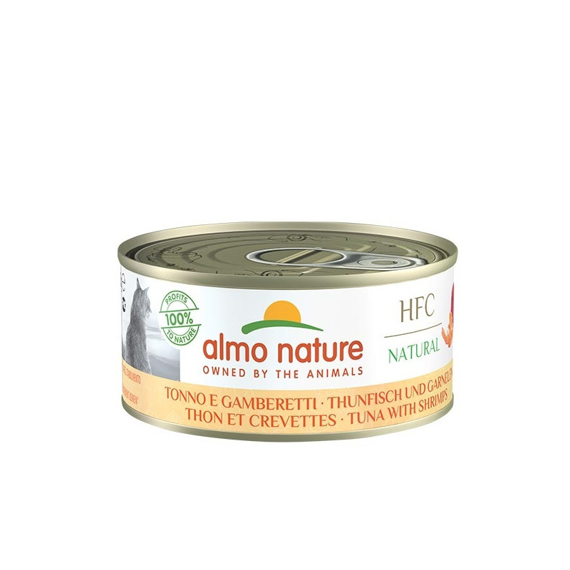 Almo Nature Gatto HFC Natürlicher Thunfisch und Garnelen 150 gr.