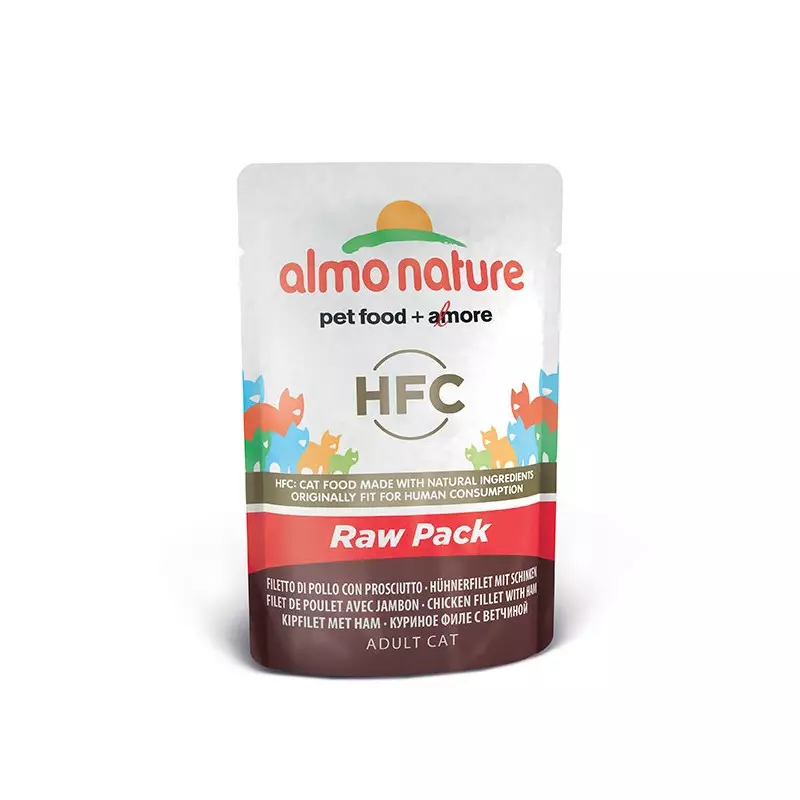Almo Nature HFC Raw Pack Hähnchenfilet und Schinken 55 gr. Almo Nature HFC Raw Pack Hähnchenfilet und Schinken 55 gr.