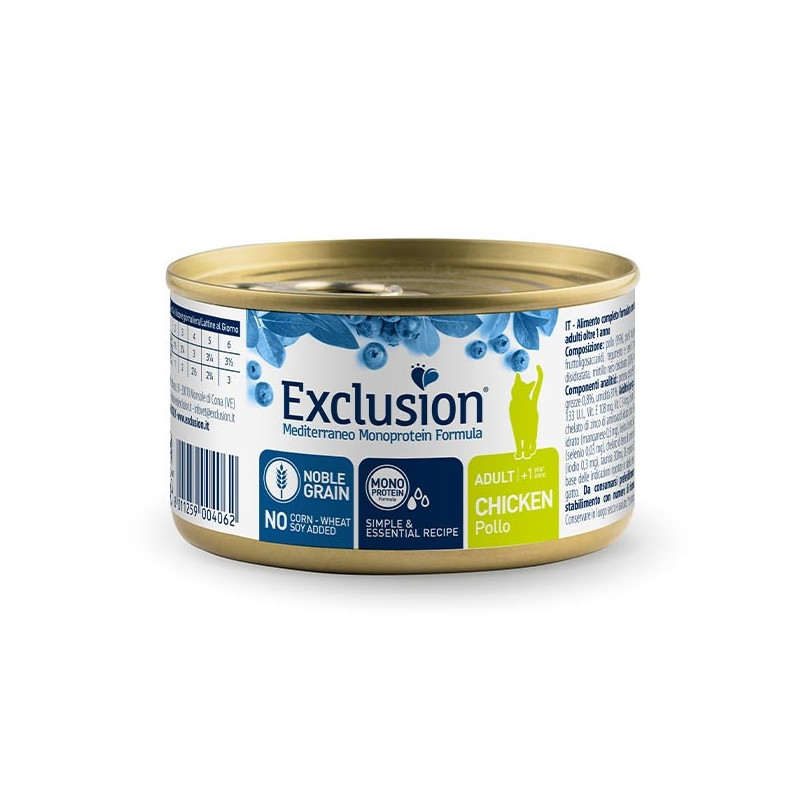 EXCLUSION Mediterraneo Monoprotein Adult All Breeds Poulet 85 g. EXCLUSION Mediterraneo Monoprotein Adult All Breeds Poulet 85 g.