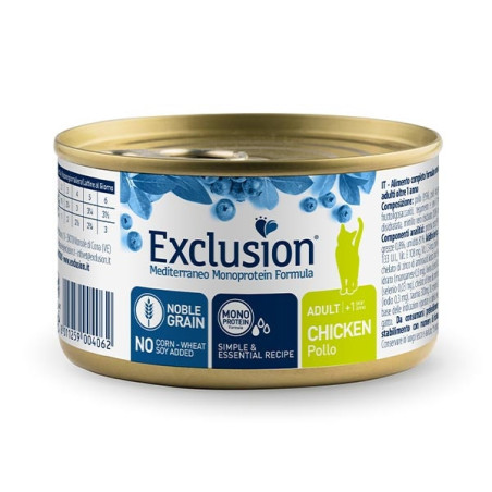 EXCLUSION Mediterraneo Monoprotein Adult All Breeds Pollo 85 gr. - 